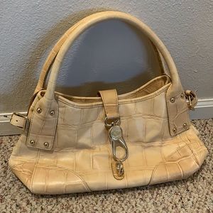 DB Belvedere Croc Emboss Leather Logo Lock Hobo